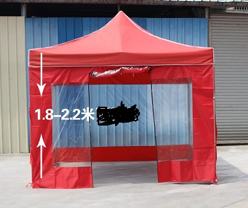 3x6 Transparent Red Стальной коммерческий складной шатёр, навес, рекламный складной солнцезащитный козырек, навес с четырьмя углами, свернутый транспарет, палатка с молнией - Цвет: 3x6 Transparent Red