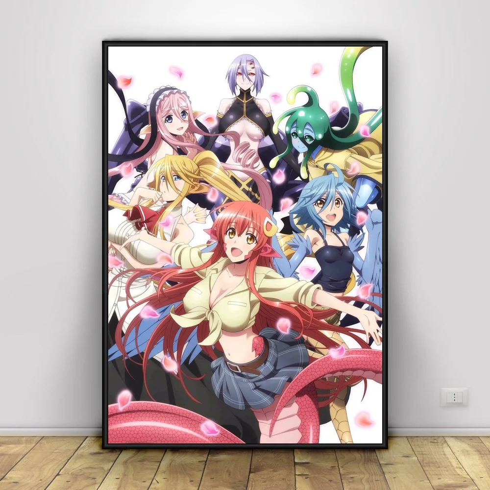 Monster Musume No Lru Nichijou художественный Шелковый плакат домашний декор 12x18