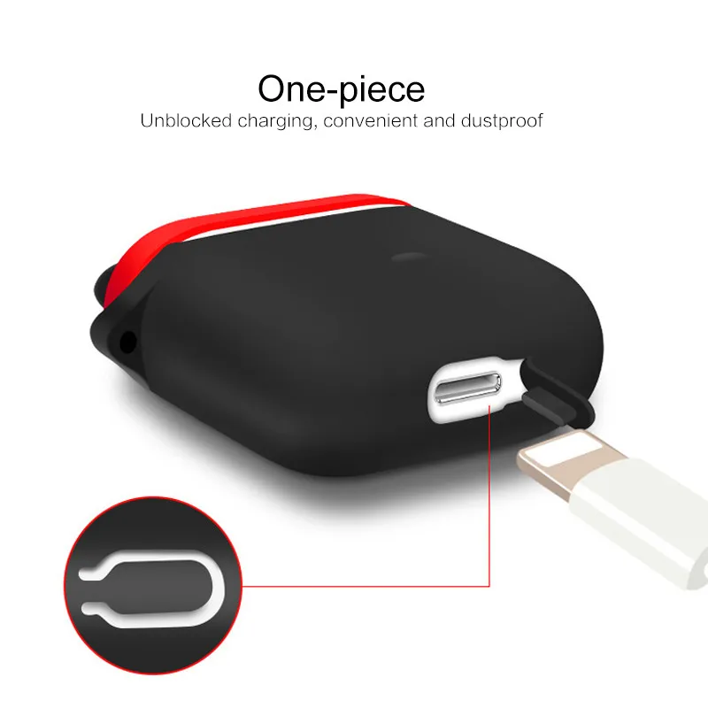 Мягкий Силиконовый противоударный защитный чехол Ox Horn с крючком для AirPods Boxes