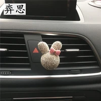 colorful metallic bows and rabbits automobile styling perfume clip lady car air conditioner decoration car perfume air freshener