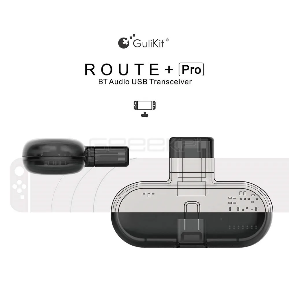GeeekPi Gulikit Route+ Pro Bluetooth передатчик беспроводной аудио Usb-C адаптер приемник с голосовой передачей для ПК гарнитуры