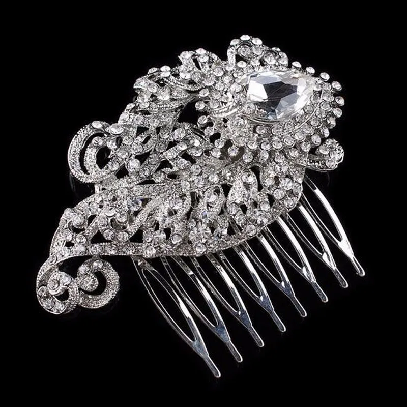 hair comb Розовый, золотой, розовый головной убор для невесты, цветок, кристалл, жемчуг, свадебные гребни для волос для женщин, невесты, головной убор, аксессуары - Окраска металла: hair comb