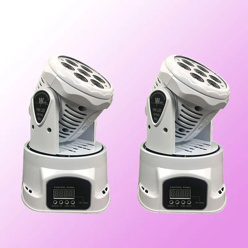 2 шт. Белый Мини 7X12W RGBW 4в1 светодиодный моющийся движущийся головной свет DMX 9/14