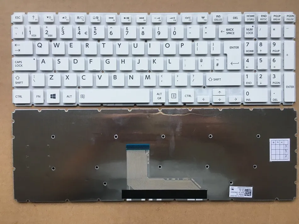Великобритании белая клавиатура для ноутбука Toshiba Satellite L50-B L50D-B L50T-B L55-B L55D-B L55T-B