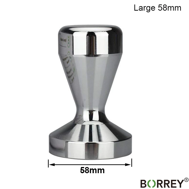 Large(58mm) BORREY Es пресс o кофе трамбовки 58 мм 57,5 мм 51 мм 49 мм нержавеющая сталь трамбовка кофе ручной пресс плоский кофе машина аксессуары - Цвет: Large(58mm)
