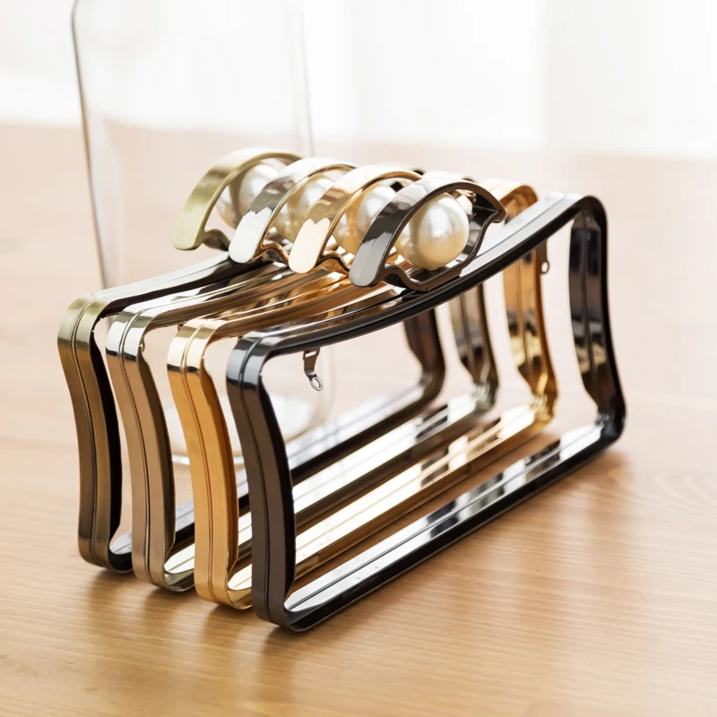18cm Pearl Head Open Combine Dinner Box Frame Purse Case Material Binaural Gold Diy Parts Hardware Women Bags Of | Багаж и сумки