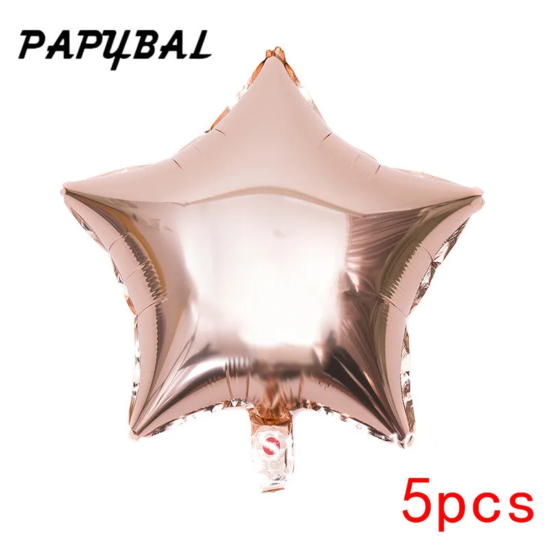 Rose Gold Star Розовое золото Сердце Звезда шар с днем рождения воздушные шары для свадьбы вечеринки декор шары из латекса детский душ День рождения украшения - Цвет: Rose Gold Star