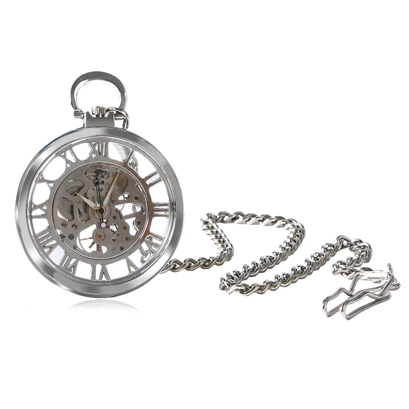 Модный Роскошный Серебряный Брелок с подвеской прозрачный скелет механический