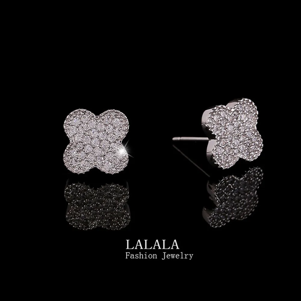 LUALA Люксовый Бренд Высокого Качества Для Женщин Дамы Серьги 3 Цвета Меди Циркон