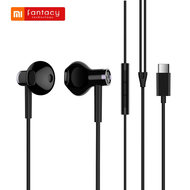 Оригинальные гибридные наушники вкладыши Xiaomi с двойным драйвером постоянного