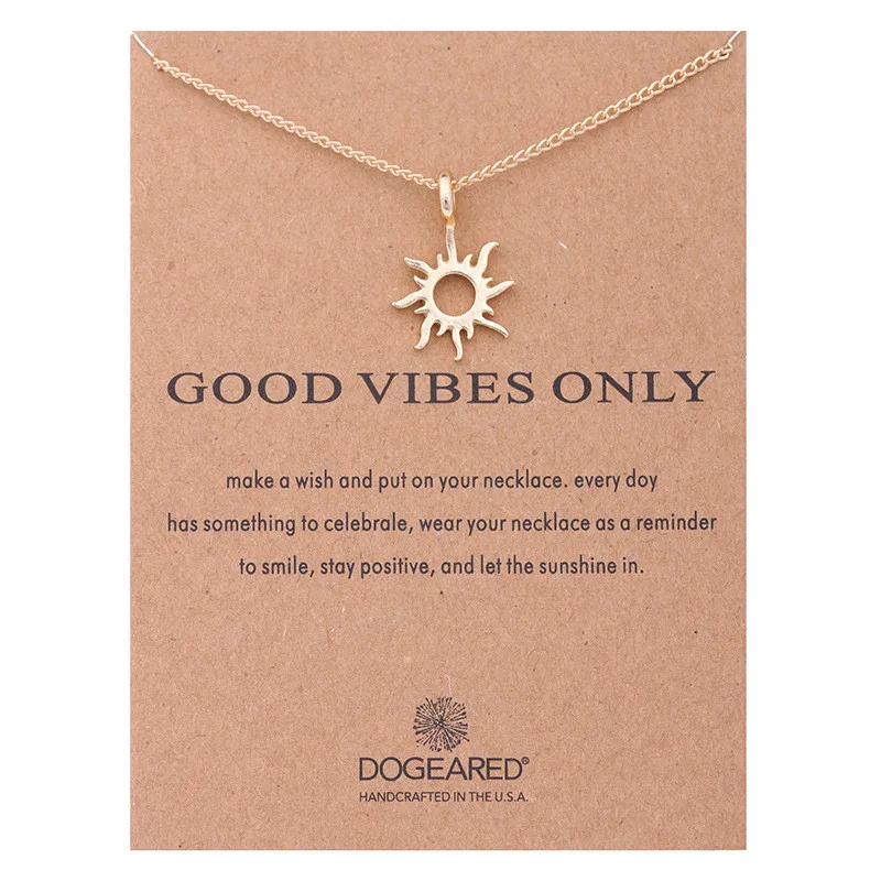 Женское ожерелье с подвеской Good Vibes Only Sun Chocker золотистого цвета лучший подарок 2019