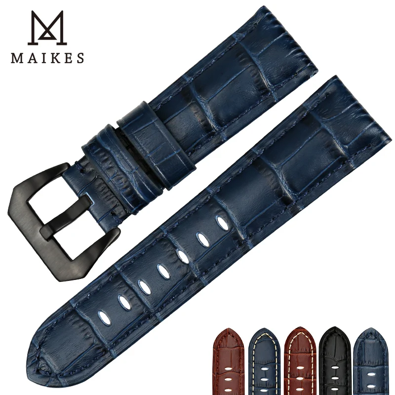 Ремешок MAIKES из натуральной кожи для наручных часов Аксессуары стальная пряжка