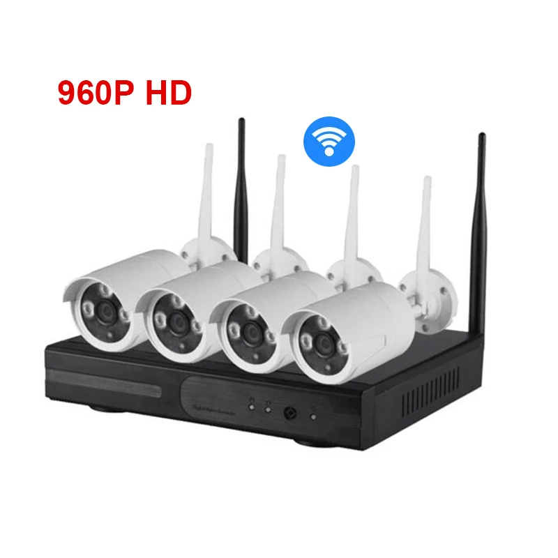 Беспроводной все-в-одном 960 P HD NVR системы видеонаблюдения безопасности 4ch Wi-Fi