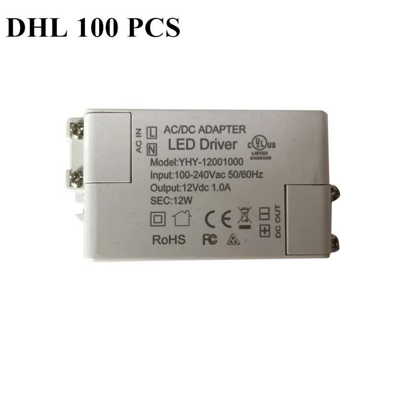 DHL 100 шт мощность 12 Вт AC 100-240V AC/DC 12V 1.0A товары самых продаваемых СВЕТОДИОДНЫЙ