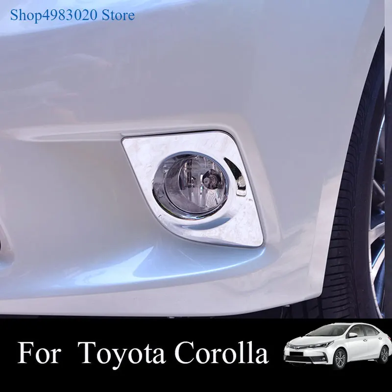 

For TOYOTA Corolla 2014-2016 2PCS Car Front Fog Light Lamp Cover Trim Fog Lamp Shade ABS Chrome Car Styling Auto Accessories