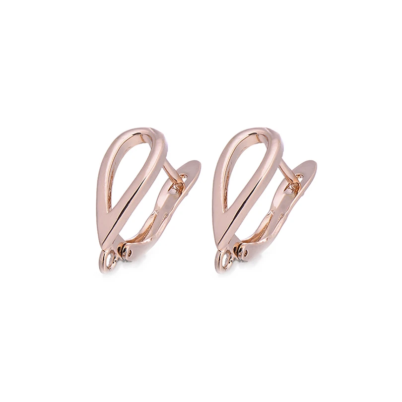 rose gold Pipitree DIY серьги-кольца фурнитура для изготовления ювелирных изделий Медь CZ Циркон Серебро Золото Цвет Круглые Серьги Крючки застежки аксессуары - Цвет: rose gold