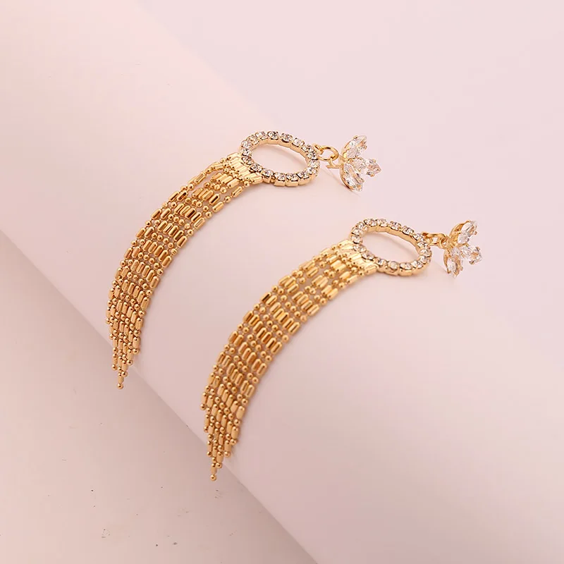 Новые модные серьги DIY Длинные круглые полые из нержавеющей стали с блестящими