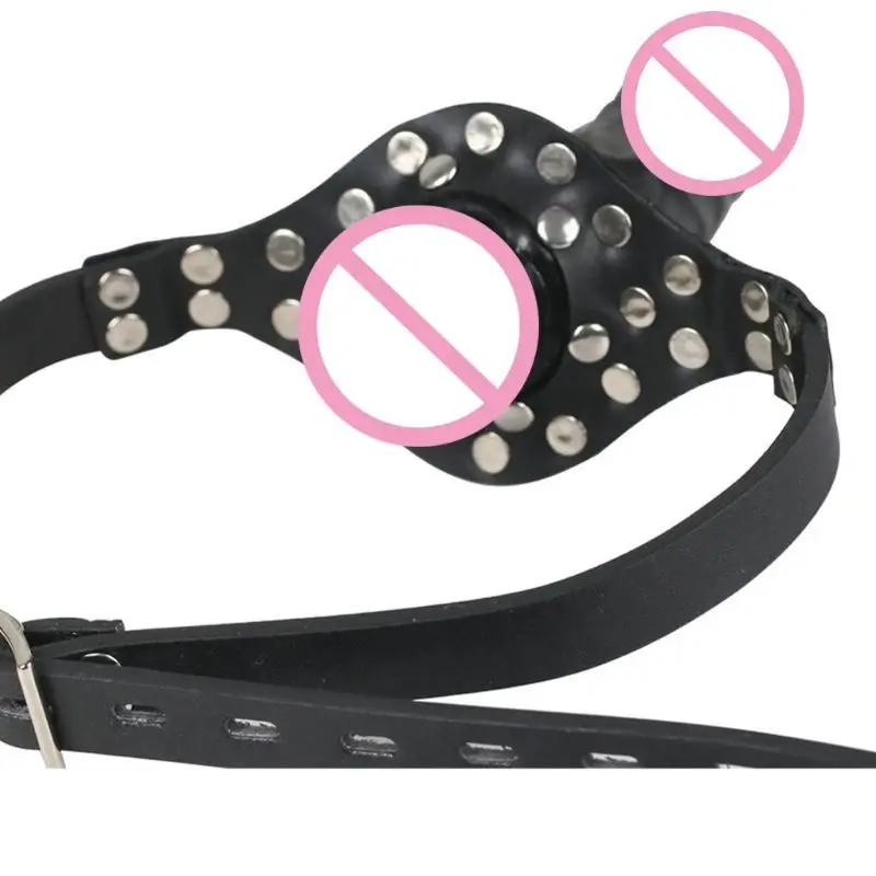 Ремешок на лицо фаллоимитатор рот пенис Регулируемый БДСМ взрослые секс игрушки