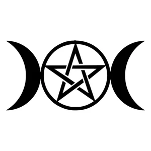 Наклейки с изображением тройной Луны, богини Викки, пентакля, Мультяшные, черныесеребристые, 7,6, 15 см х S3-4667 см