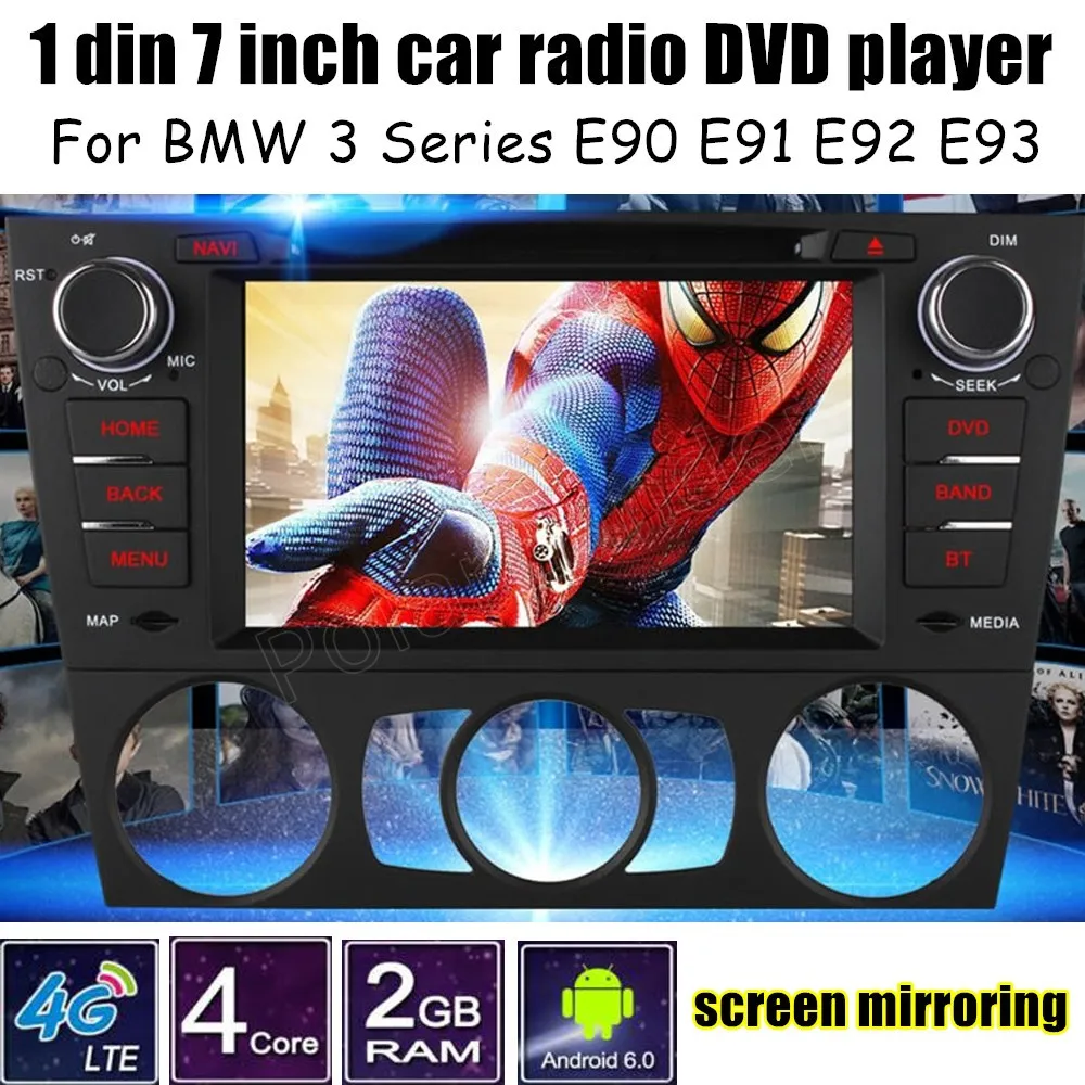 Android 6 0 стерео радио 7 дюймов сенсорный экран 1 Din DVD плеер GPS для B/MW 3 серии E90 E91 E92 E93 |