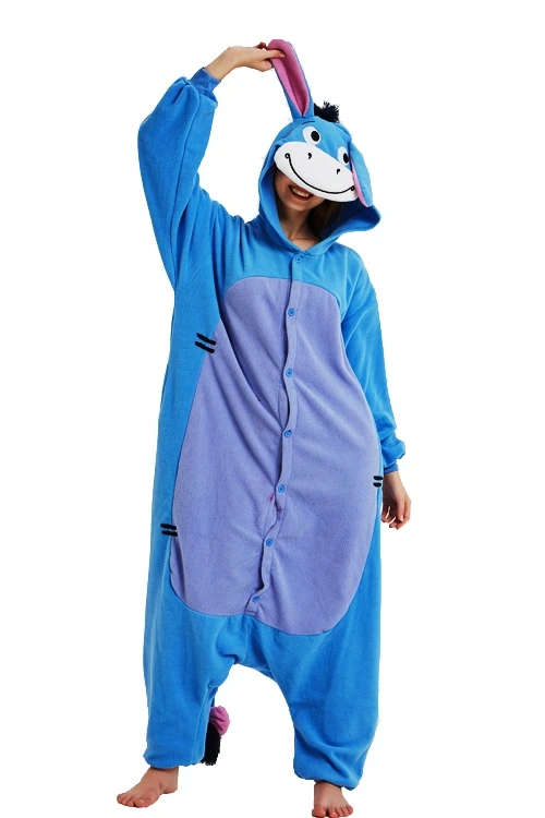Eeyore Ослик костюмы-комбинезоны, пижамы, комбинезон, одежда для сна, цельные женские комбинезоны с животными, пижамы, Пижамный костюм, вечерние платья