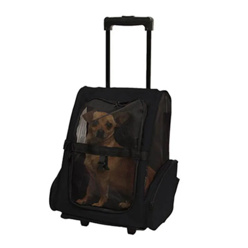 New Pet dual-purpose dual-wheel trackless duffel bag carrier dog and cat travel shoulder multi-purpose fashion roller | Дом и сад