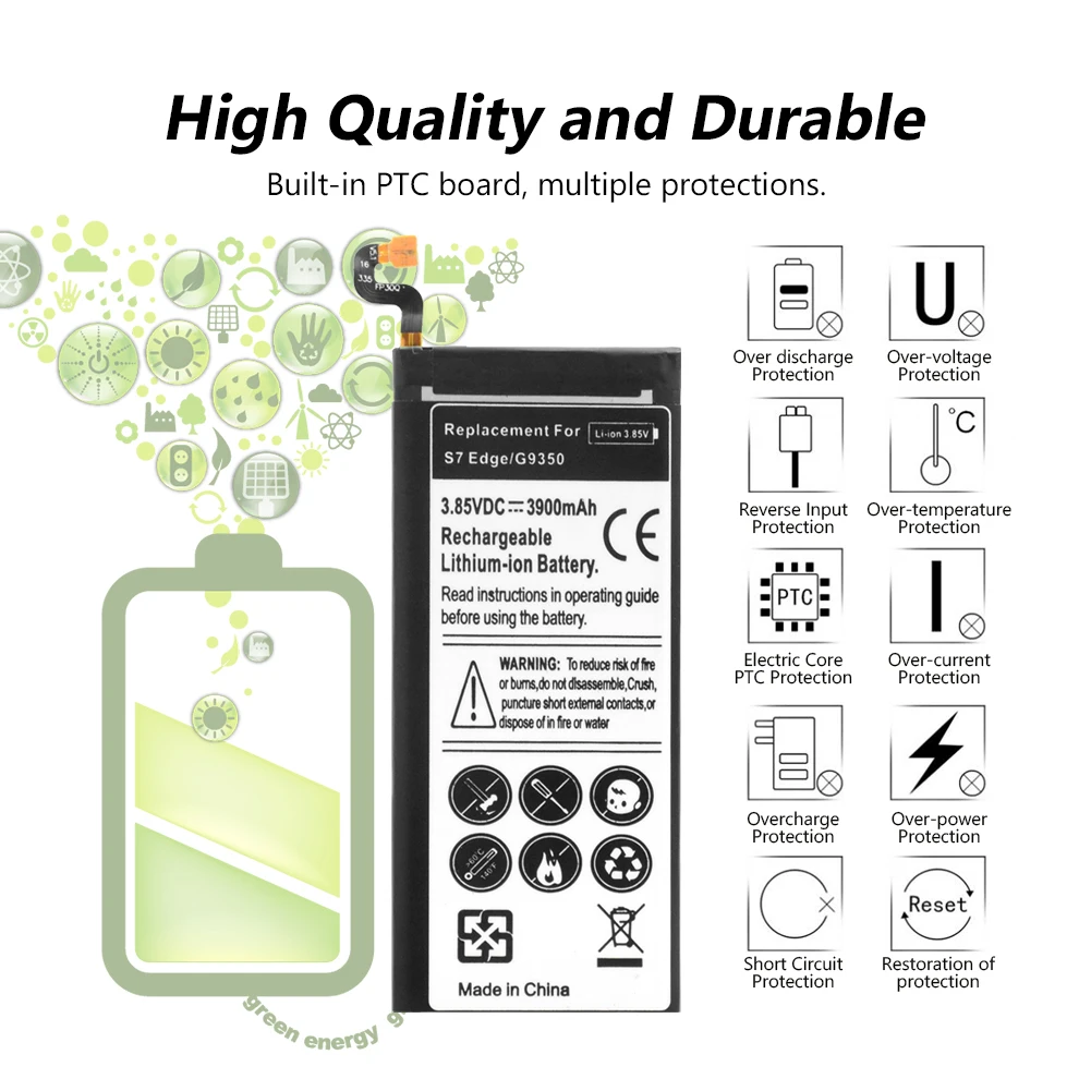 YCDC EB BG935ABE/EB BG935ABA Li Ion 3 85 V 3900MHA батарея для SAMSUNG GALAXY S7 Edge /SM G935F/SM G935FD/SM G935A/SM