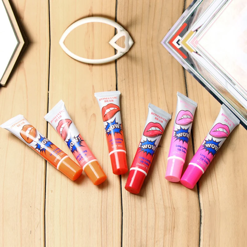 Романтический медведь длительный Блеск для губ easy peel off Водонепроницаемый глос