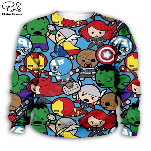 Kids sweatshirts Толстовки с капюшоном для мальчиков и девочек, толстовки с Мстителями, с 3D принтом, супергерой Marvel, Капитан Америка, Железный человек, Халк, пуловер, детский спортивный костюм - Цвет: Kids sweatshirts