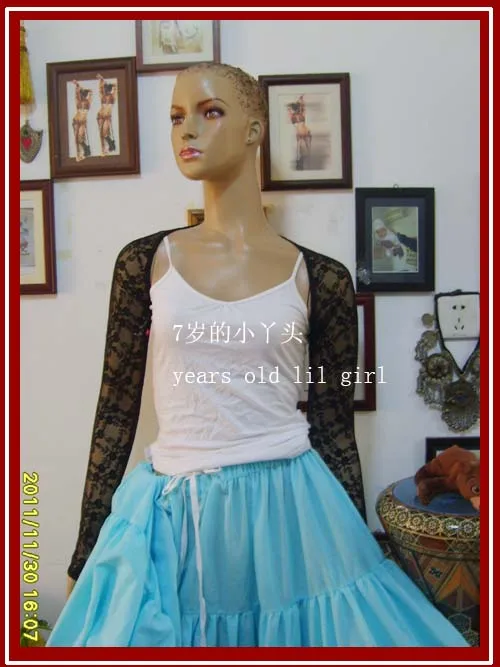 Корейский кружевной танец живота Йога балет болеро с длинными рукавами Топ