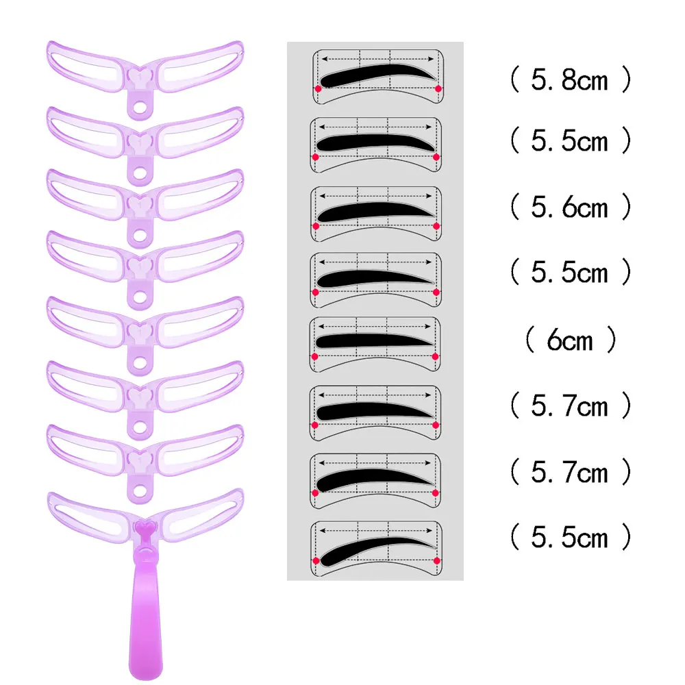 16 шт. трафареты для бровей многоразовые формирующие рисунок образец руководства