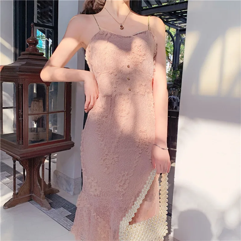Korean Women 2 Piece Sets 2019 Sunscreen Cardigan And Lace Dress Two Summer Fashion Matching Outfits Sweet Suits | Женская одежда
