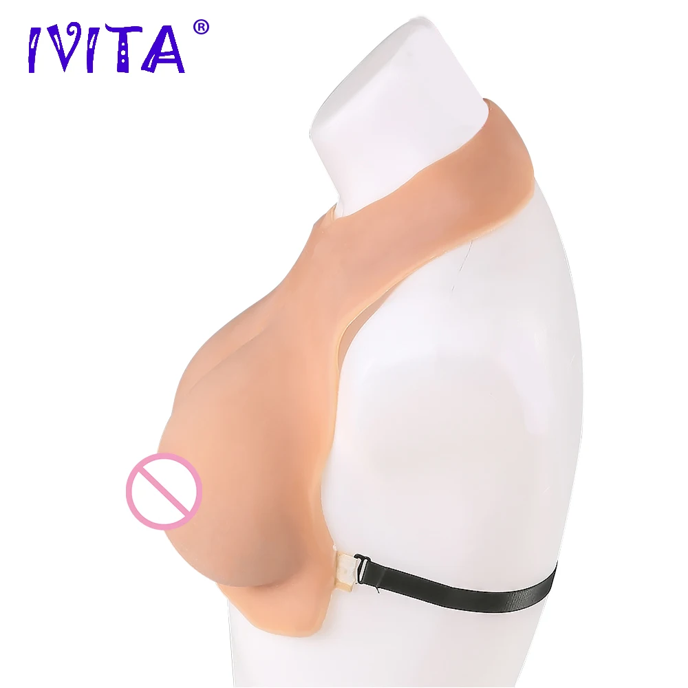 Искусственная силиконовая грудь IVITA поддельные груди для трансвеститов бежевого