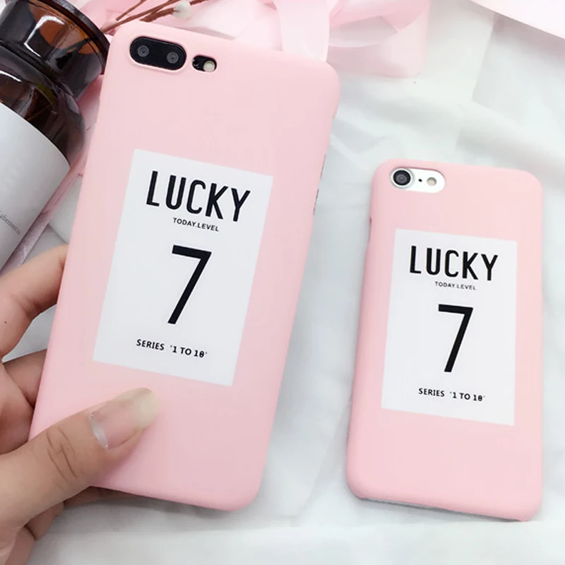 Модный чехол с надписью Lucky Seven для iphone7 жесткий забавными мультяшными буквами iphone