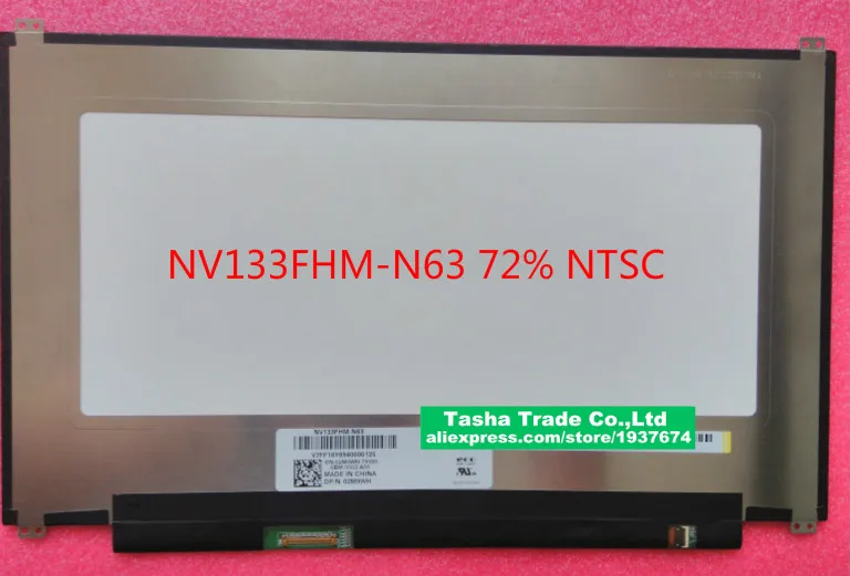 13.3" LCD Screen Display Panel Replacement NV133FHM-N63 Lapt