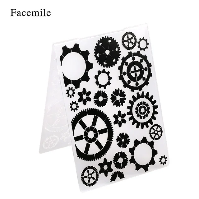 gear Facemile 1 шт пластиковая папка шаблонов для тиснения для скрапбукинга фотоальбом бумажная карта ремесло открытка изготовление свадебного украшения - Цвет: gear