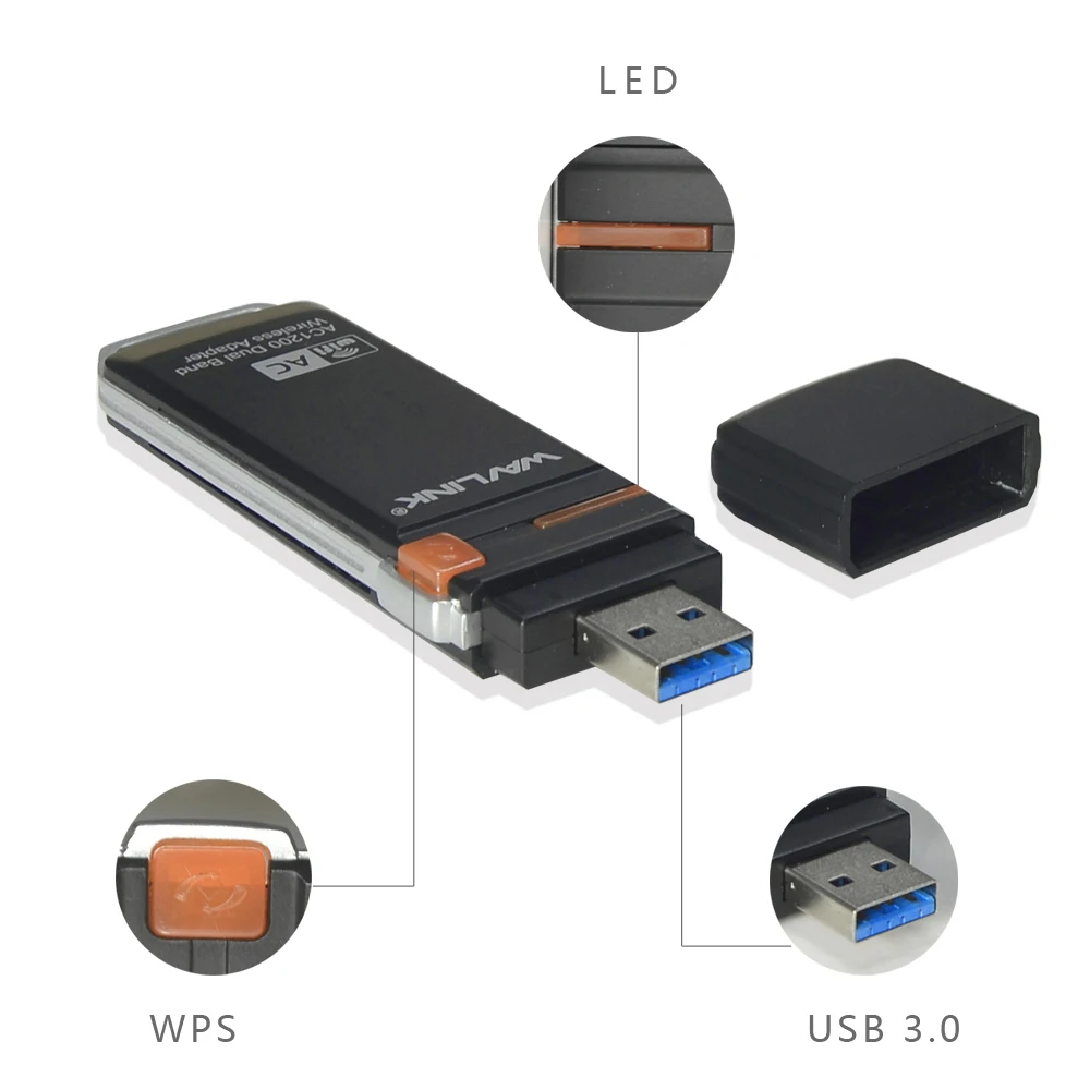 Беспроводной USB wifi адаптер Wavlink AC1300 5 ГГц и 2 4 двухдиапазонный WiFi защитный Мини
