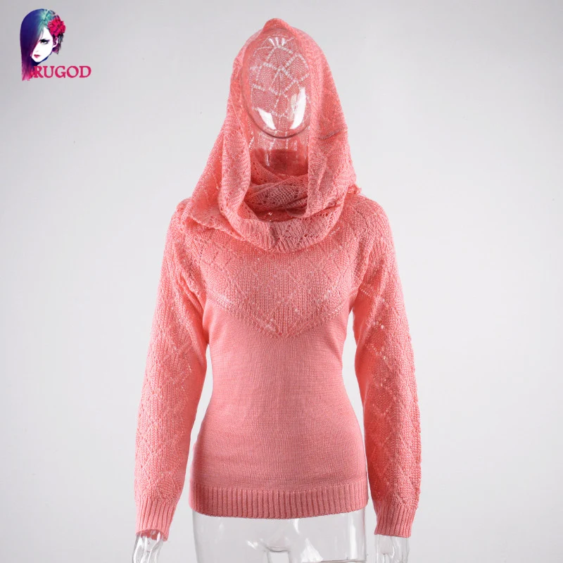 Женский классический теплый свитер RUGOD мягкий пуловер с золотыми пуговицами и