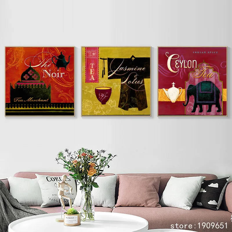 Холстовая печать масляной живописи "Слон в индийских специях" без рамы и подрамника из хлопка для украшения стены.