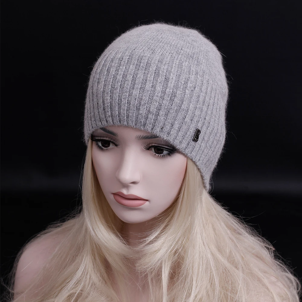 Новинка Модная элегантная кашемировая шапка с надписью женская зимняя вязаная