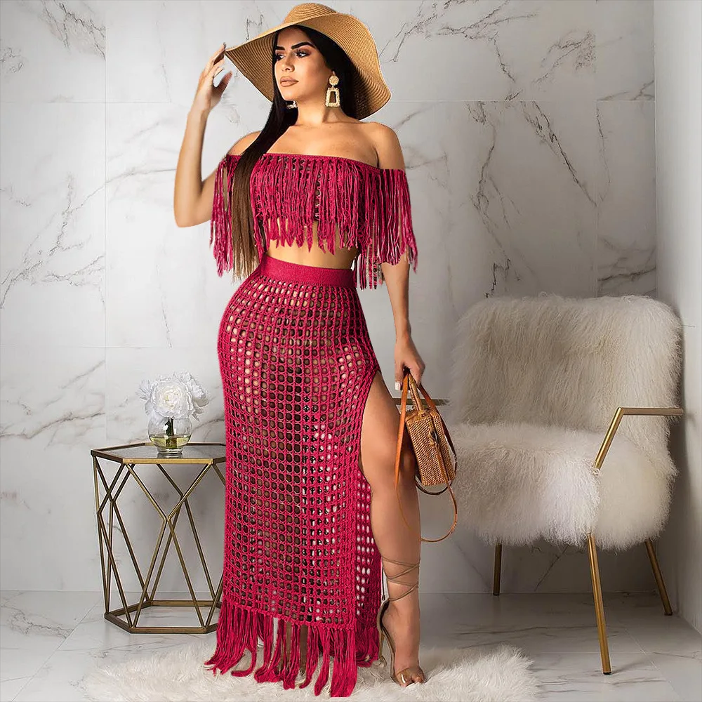 Пляжные купальные костюмы Coverup Outings Kaftan летнее платье 2 комплекта женские накидки с кисточками парео саронг размера плюс Tunica купальники - Цвет: see chart