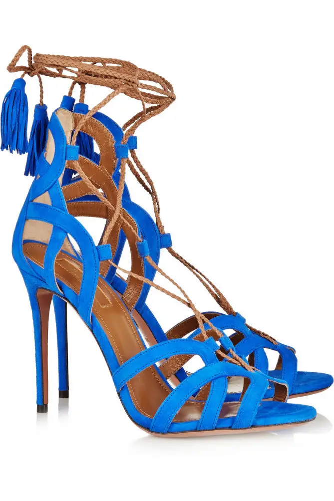 Шнуровка женщины сандалии открытый носок лето обувь сексуальный высокая высокие