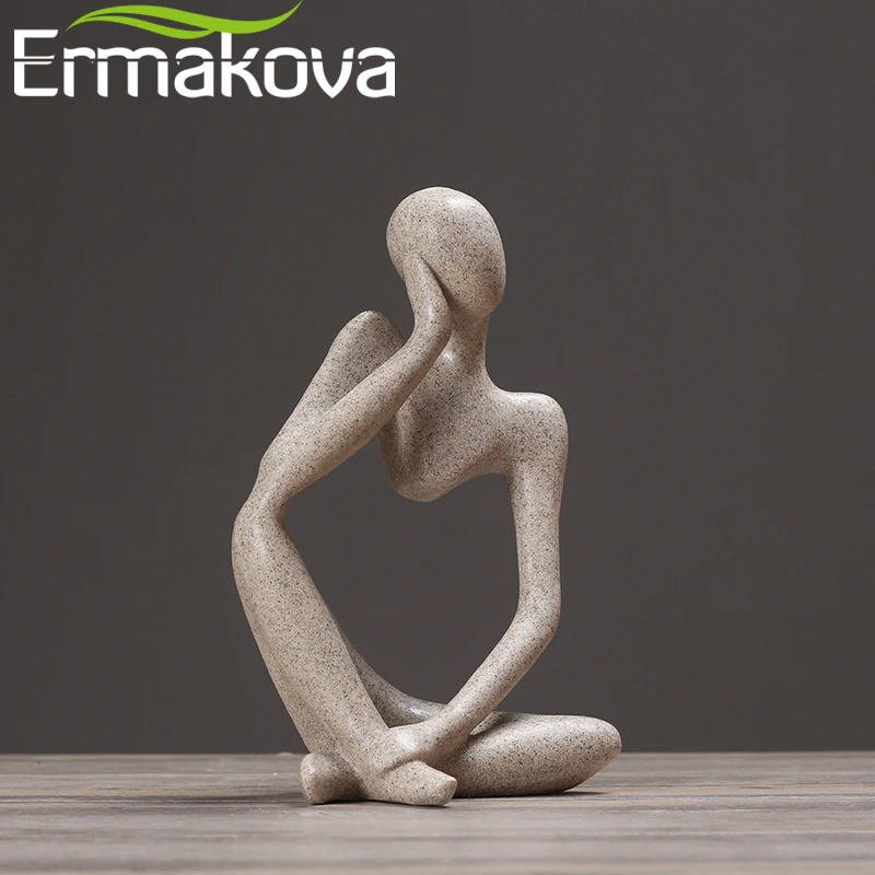 Ермакова песчаник мыслитель Статуэтка абстрактное искусство Природные ремесла