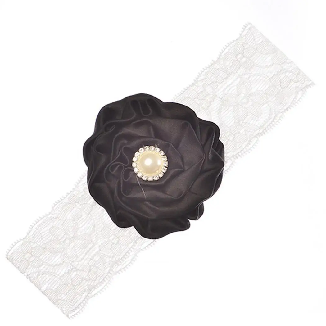 Разноцветная кружевная имитация жемчуга для маленьких девочек повязка на голову