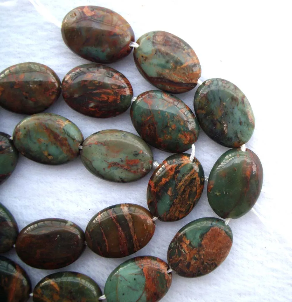 Натуральный зеленый опал Плоская овальная форма 13*18 мм свободные бусины для