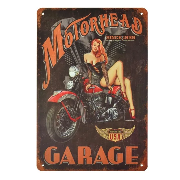 

1 pc Motorcycle Repair Mechanic Biker Tin Plates Signs wall Room man cave Decoration bar Art retro shabby vintage Poster metal