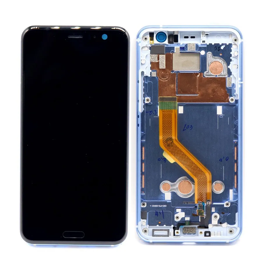 Супер ЖК-дисплей для 5," htc U11 ЖК-дисплей Дисплей кодирующий преобразователь сенсорного экрана в сборе для htc U11 ЖК-дисплей с рамкой U-3w U-1w U-3u Замена