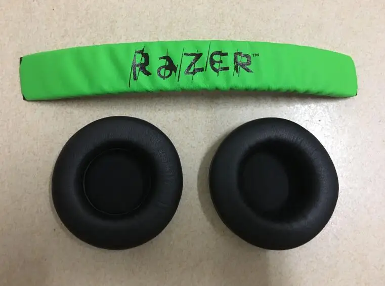 green with black Сменная верхняя повязка на голову из пластика+ амбушюры для наушников razer Kraken Pro 7,1 или Electra - Цвет: green with black