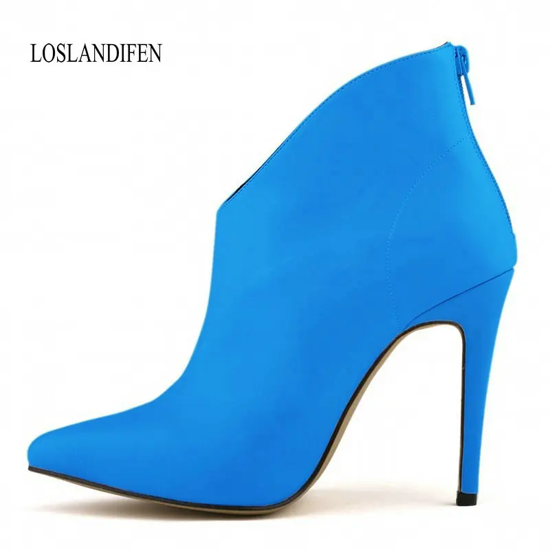 Брендовые женские ботинки LOSLANDIFEN элегантная кожаная обувь карамельных цветов