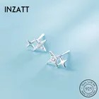 Женские серьги-гвоздики из серебра 925 пробы с цирконом